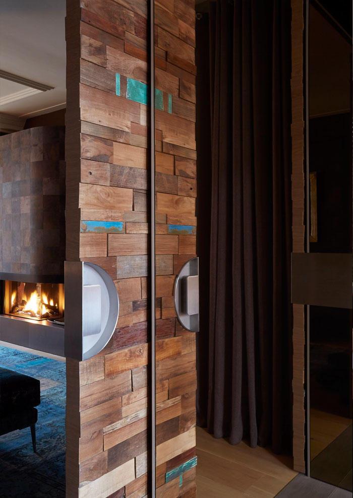 CANAL APARTMENT hanging fireplace - by archtiect Osiris Hertman
